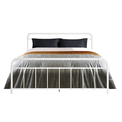 LEO Metal Bed Frame - Queen (White)