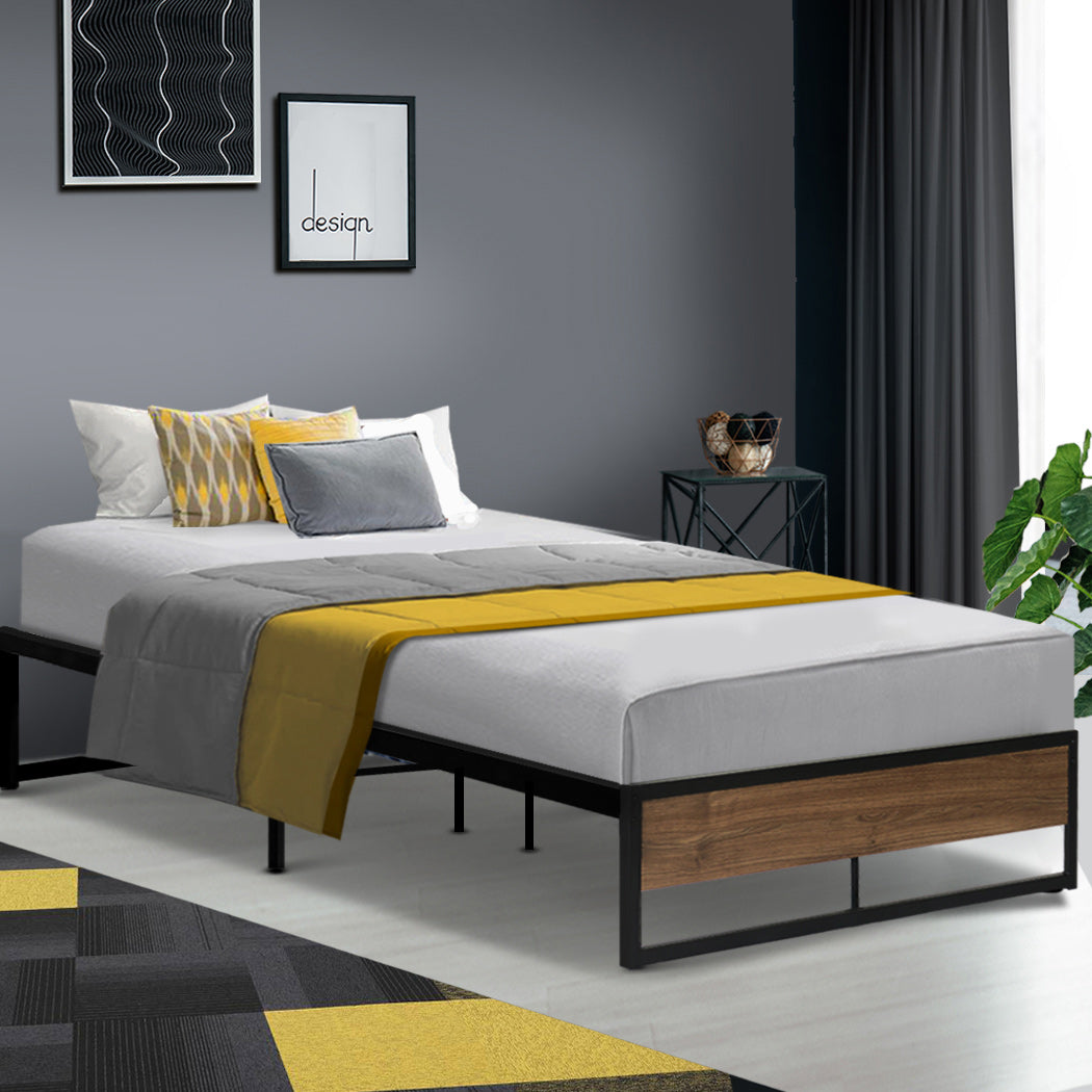 Bed Frame King Single Size Wooden Mattress