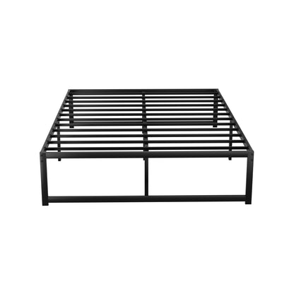 Sabroma Bed Frame Metal Platform Double Size Bed Base Mattress Black TINO