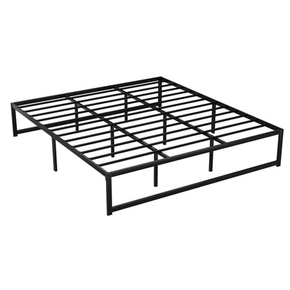 Sabroma Bed Frame Metal Platform King Size Bed Base Mattress Black Geneva