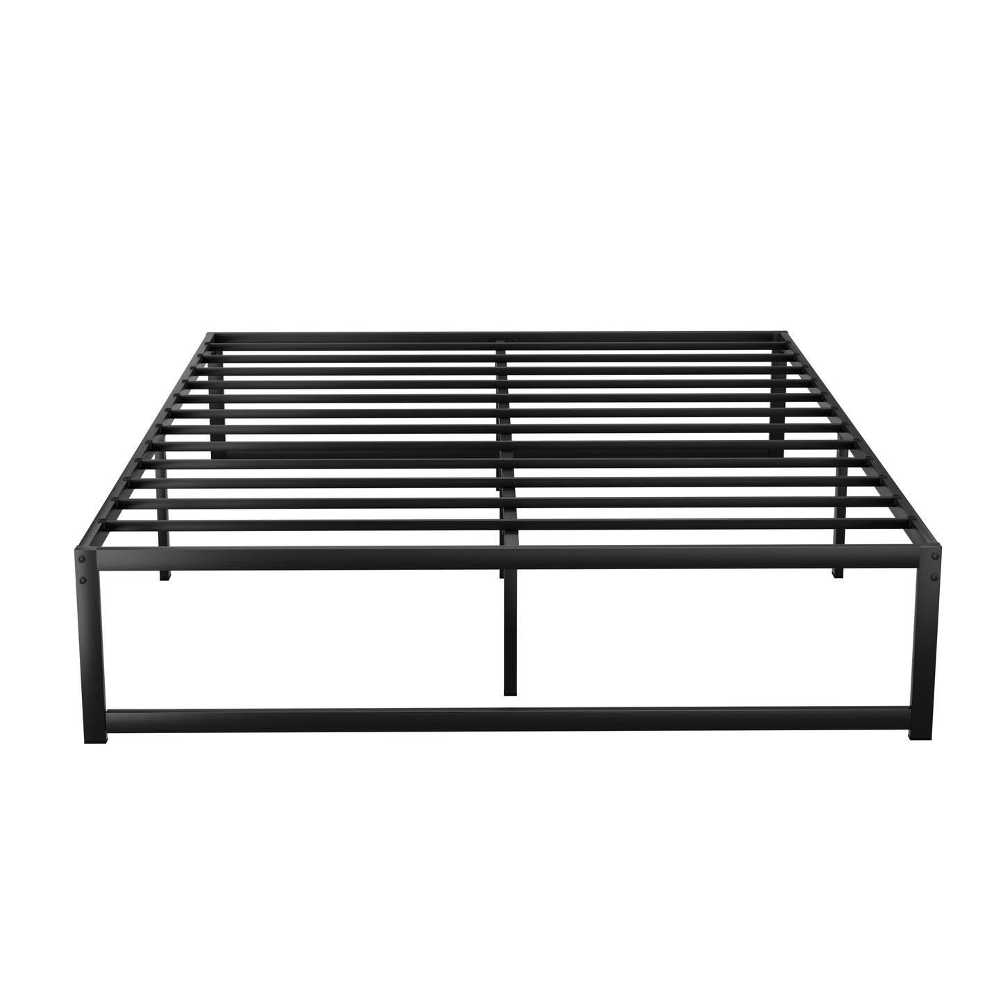 Sabroma Bed Frame Metal Platform Queen Size Bed Base Mattress Black TINO