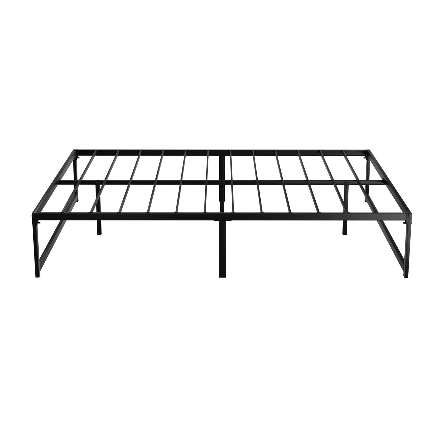 Sabroma Bed Frame Metal Platform Queen Size Bed Base Mattress Black TINO