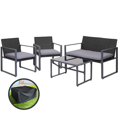 Gardeon 4pcs Outdoor Lounge Setting Sofa Set Garden Patio Table Chairs Cover