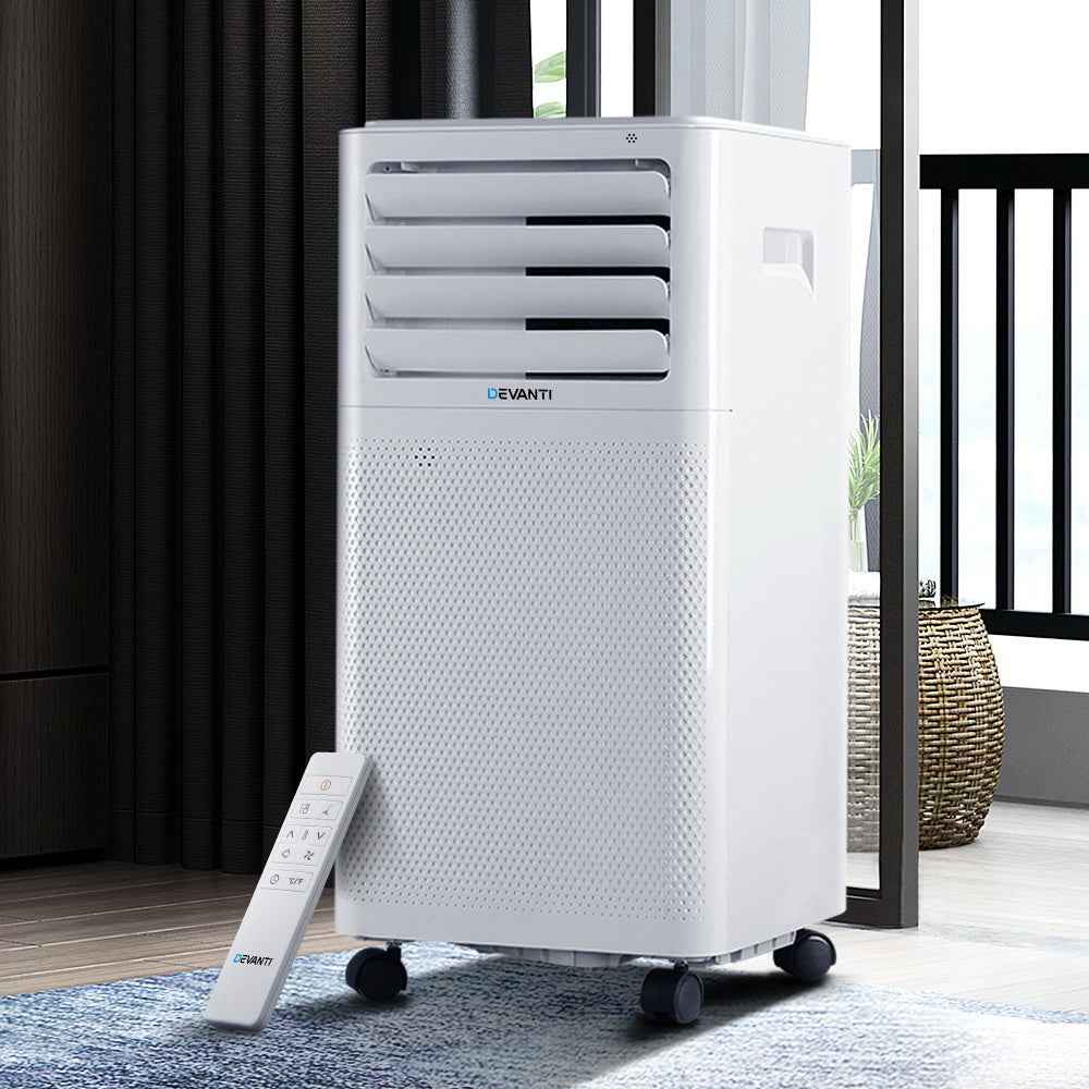 Devanti Portable Air Conditioner Window Kit Cooling Mobile Fan 9000BTU 2500W