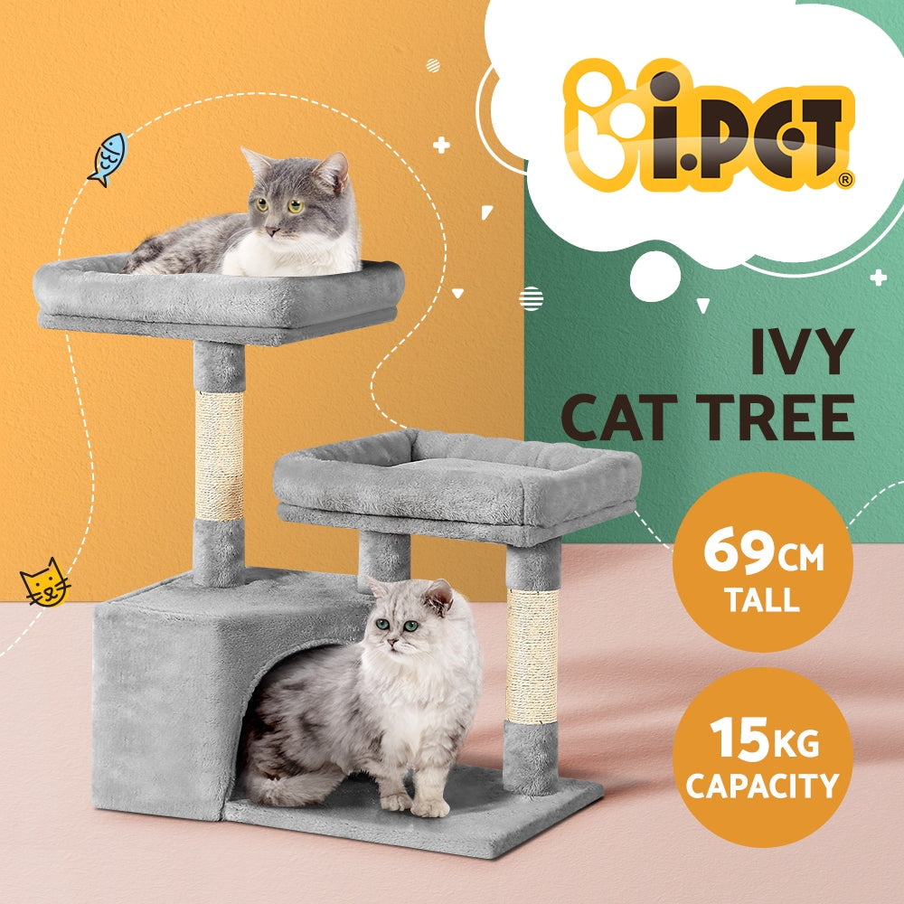 Cat Tree Tower Scratching Post Scratcher Wood Condo House Bed Trees 69cm