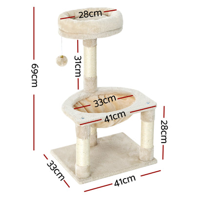 Cat Tree Tower Scratching Post Scratcher Wood Condo Toys House Bed 69cm