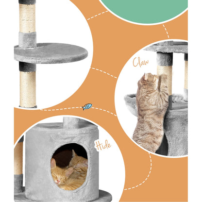 Cat Tree Tower Scratching Post Scratcher Wood Condo House Toys Bed 123cm