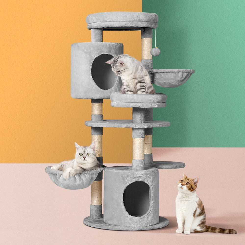 Cat Tree Tower Scratching Post Scratcher Wood Condo House Toys Bed 123cm