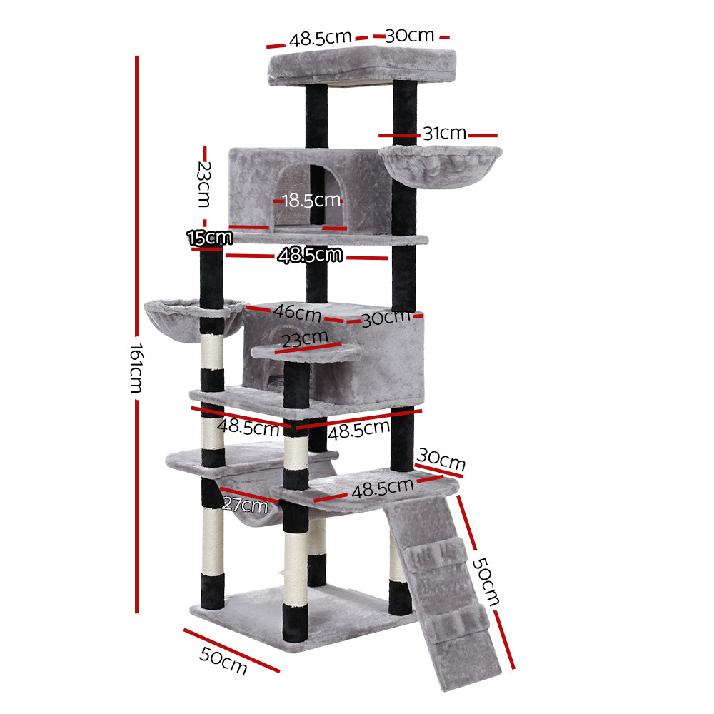 Cat Tree Tower Scratching Post Scratcher Wood Condo House Play Bed 161cm