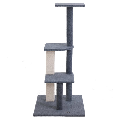 Cat Tree 124cm Trees Scratching Post Scratcher Tower Condo House Furniture Wood Steps