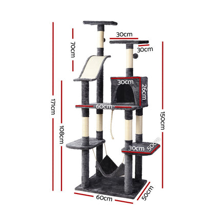 Cat Tree 171cm Trees Scratching Post Scratcher Tower Condo House Furniture Wood