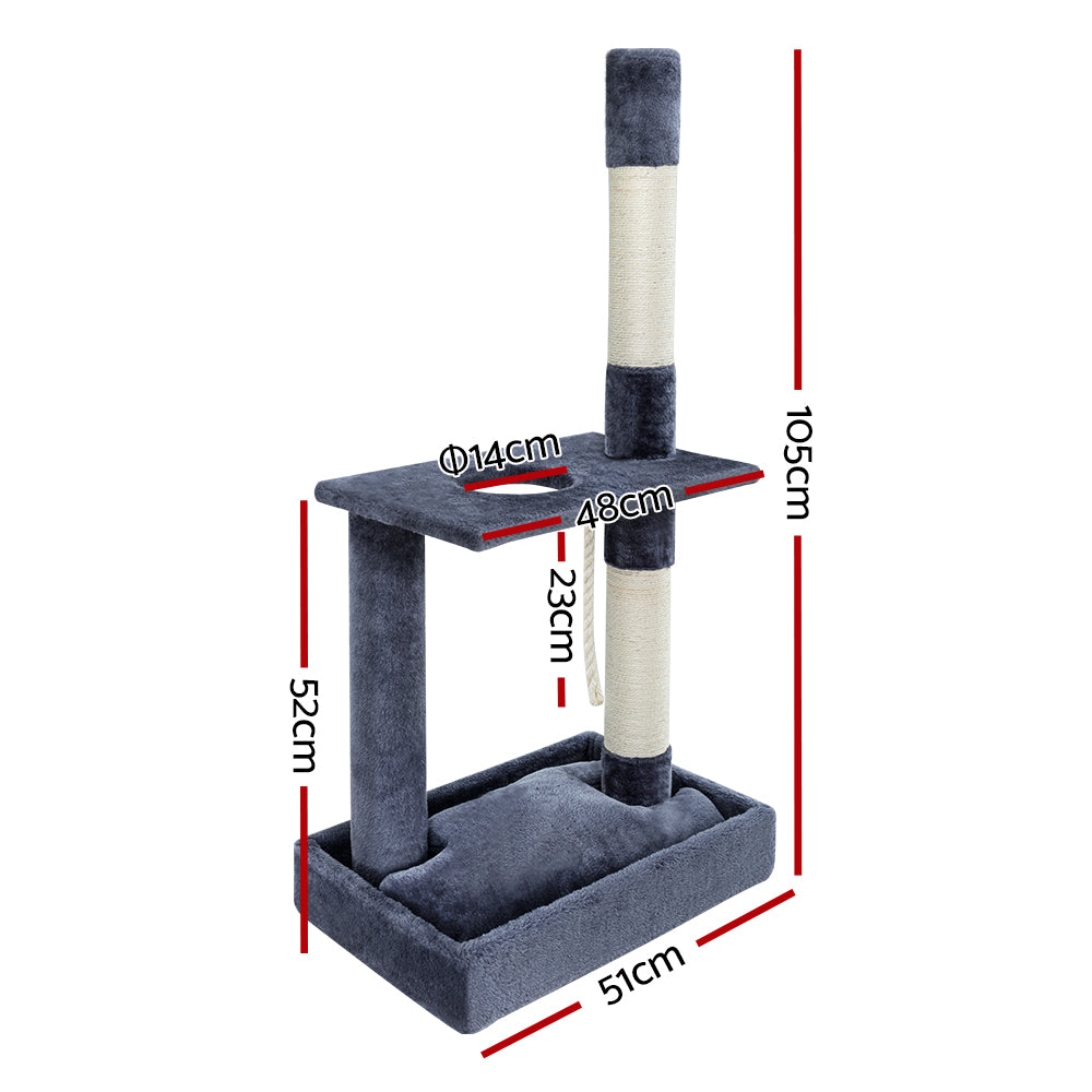 Cat Tree Scratching Post Scratcher Tower Condo House Grey 102cm