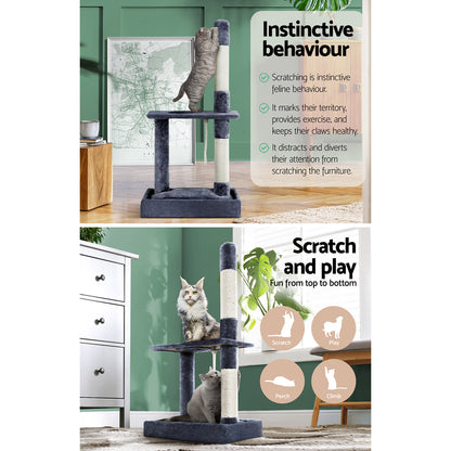 Cat Tree Scratching Post Scratcher Tower Condo House Grey 102cm