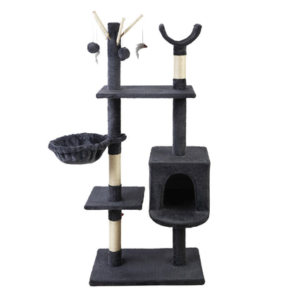 Cat Tree 140cm Trees Scratching Post Scratcher Tower Condo House Furniture Wood