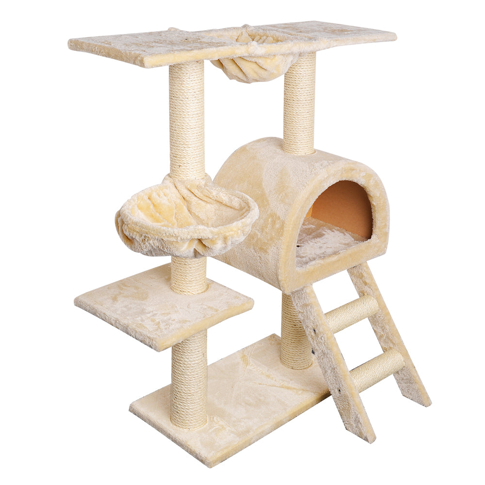 Cat Tree Trees Scratching Post Scratcher Condo Tower House Bed Beige 100cm