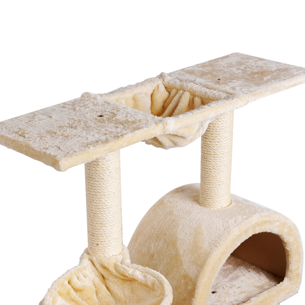 Cat Tree Trees Scratching Post Scratcher Condo Tower House Bed Beige 100cm