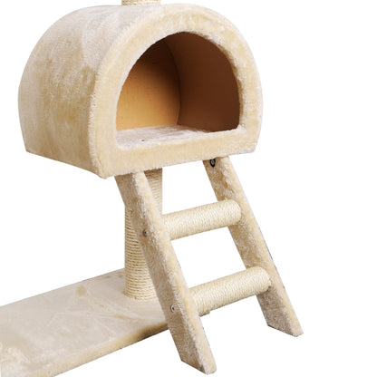 Cat Tree Trees Scratching Post Scratcher Condo Tower House Bed Beige 100cm