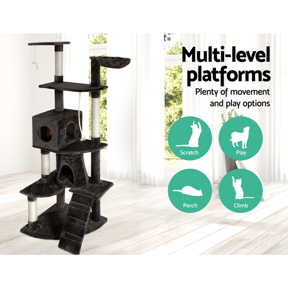 Cat Tree 193cm Trees Scratching Post Scratcher Tower Condo House Furniture Wood