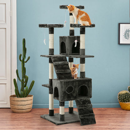 Cat Tree 180cm Trees Scratching Post Scratcher Tower Condo House Furniture Wood