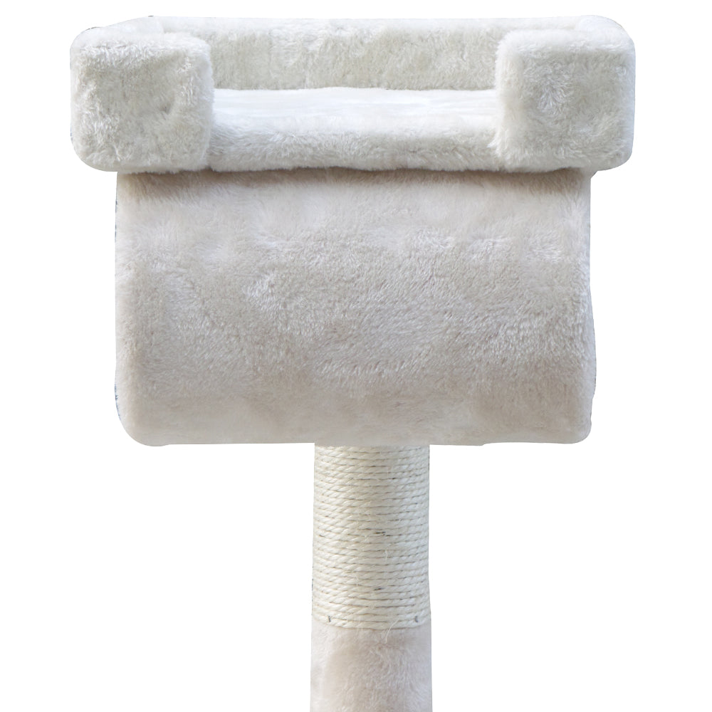 Cat Tree 141cm Trees Scratching Post Scratcher Tower Condo House Furniture Wood Beige