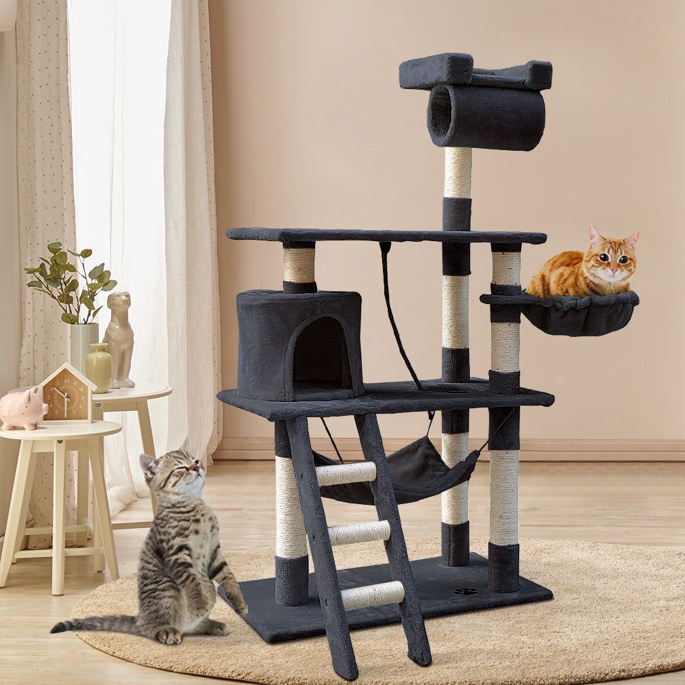 Cat Tree 141cm Trees Scratching Post Scratcher Tower Condo House Furniture Wood