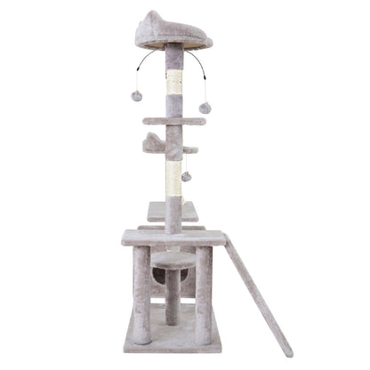 Cat Tree Scratching Post Scratcher Tower Condo House Grey 135cm