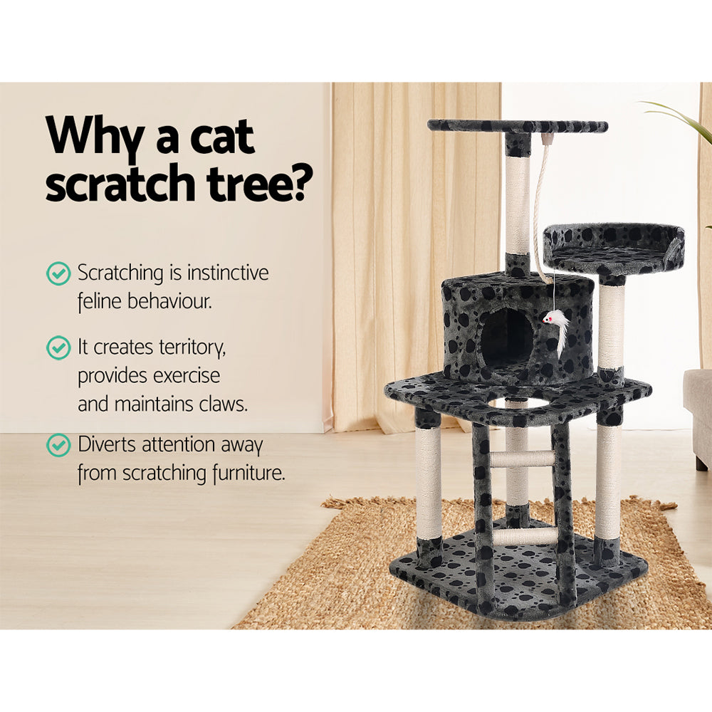 Pet Cat Tree 120cm Trees Scratching Post Scratcher Tower Condo House Furniture Wood 120cm