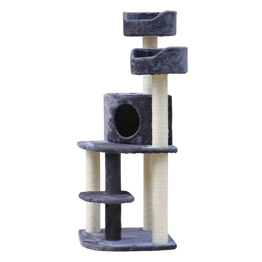 Cat Tree Trees Scratching Post Scratcher Tower Condo House Grey 126cm