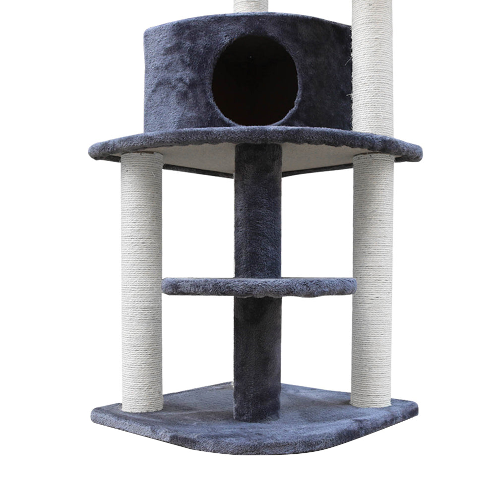 Cat Tree Trees Scratching Post Scratcher Tower Condo House Grey 126cm