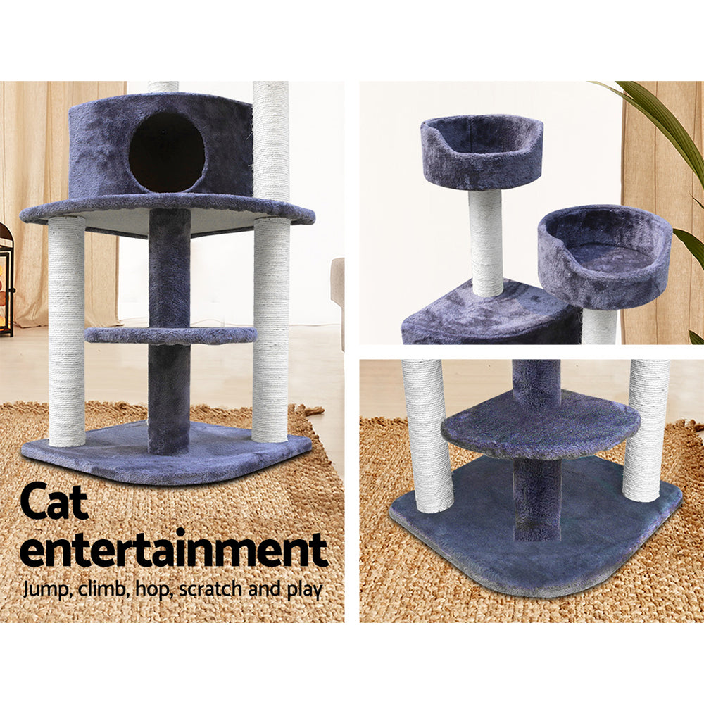 Cat Tree Trees Scratching Post Scratcher Tower Condo House Grey 126cm