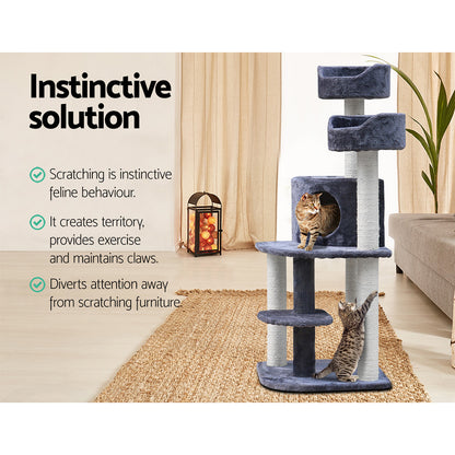 Cat Tree Trees Scratching Post Scratcher Tower Condo House Grey 126cm