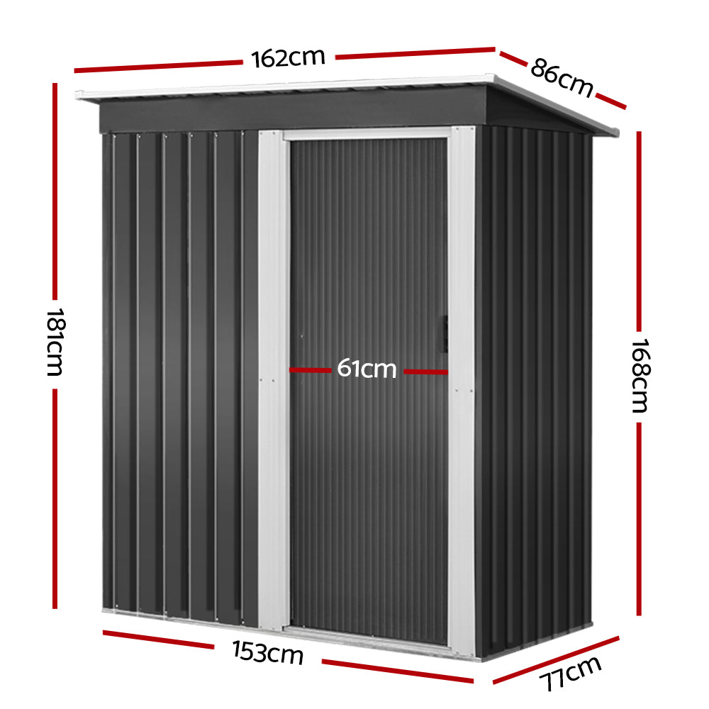 Giantz Garden Shed 1.62x0.86M Sheds Outdoor Storage Tool Workshop House Shelter Sliding Door