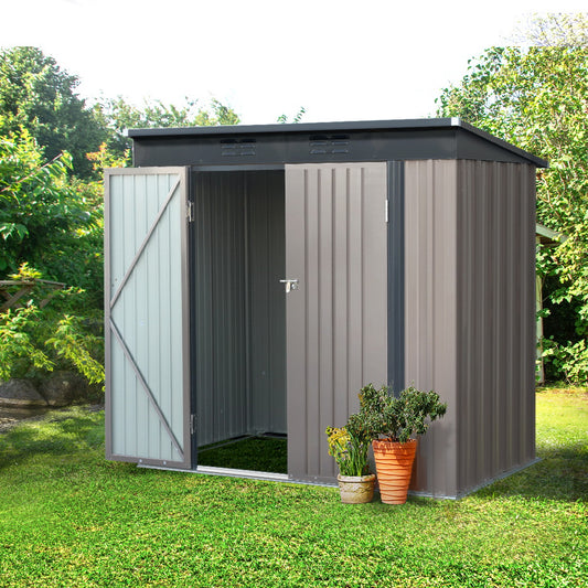 Giantz Garden Shed 1.95x1.31M Sheds Outdoor Storage Steel Workshop House Tool Double Door