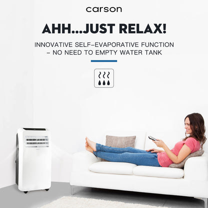 CARSON Portable Air Conditioner - Mobile Fan Cooler Dehumidifier Aircon