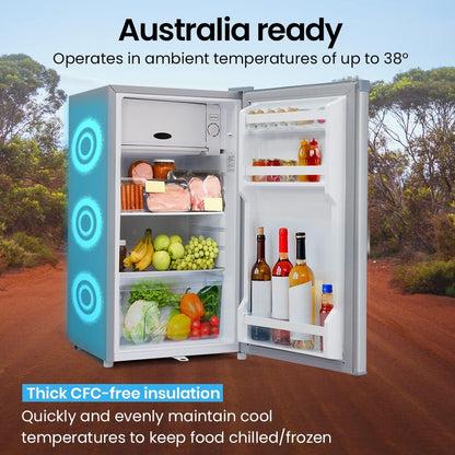 GECKO 95L Portable Upright Fridge Freezer Camping Caravans Bar Fridges Refrigerator 12V/24V/240V