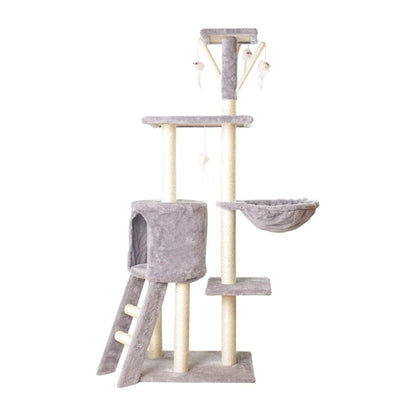 Floofi 138cm 5 Layer Plush Cat Condo Cat Tree Light Grey FI-CT-160-MM