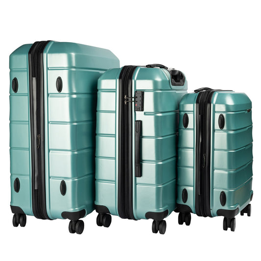 TravelElite 3PC Artemis Luggage Set Hard Shell  ABS+PC - Electric Teal