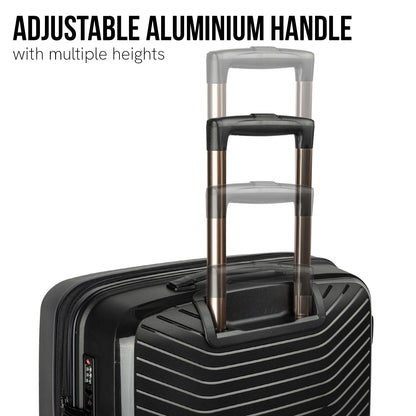 TravelElite Astra 20in Hard Shell Suitcase - Obsidian Black