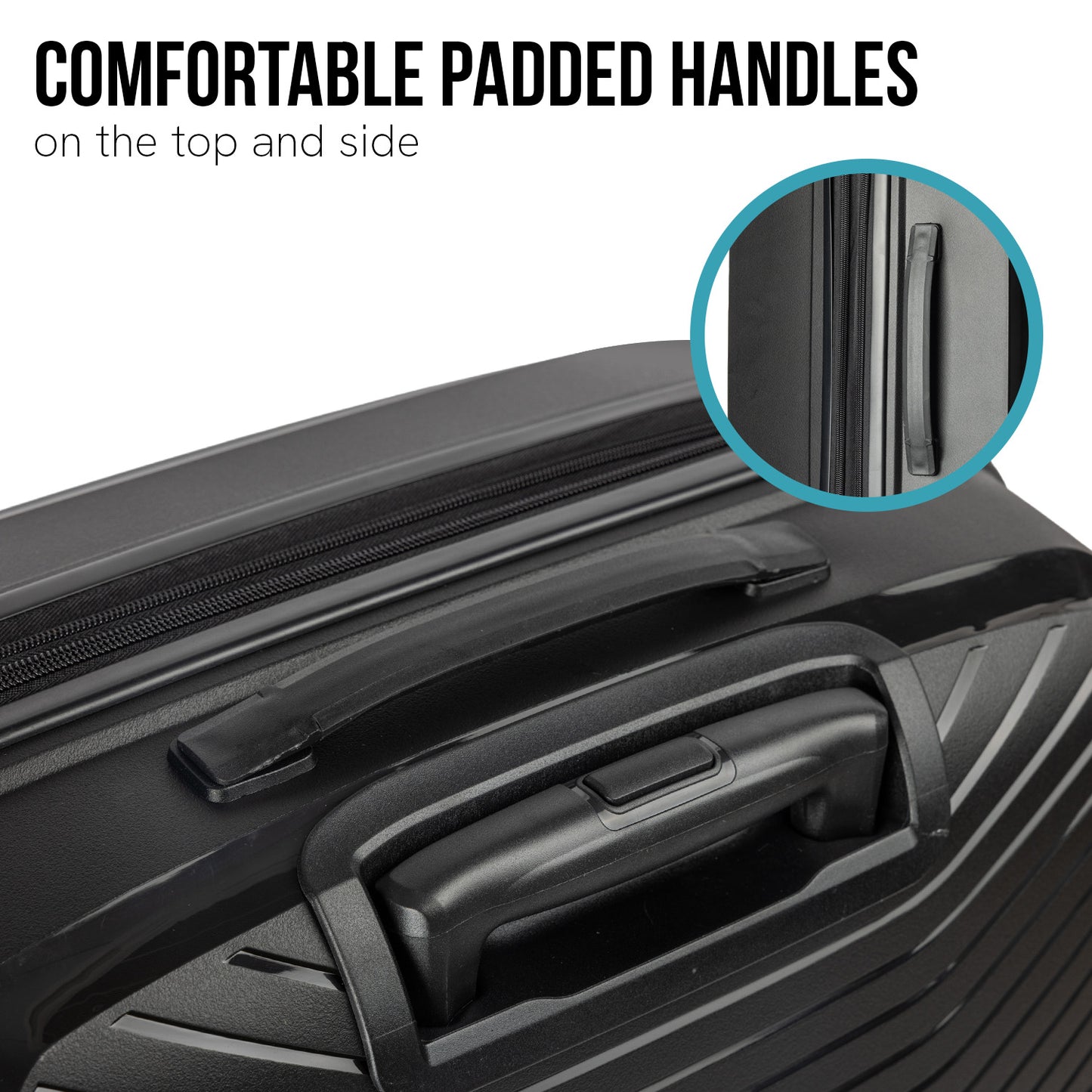 TravelElite Astra 20in Hard Shell Suitcase - Obsidian Black