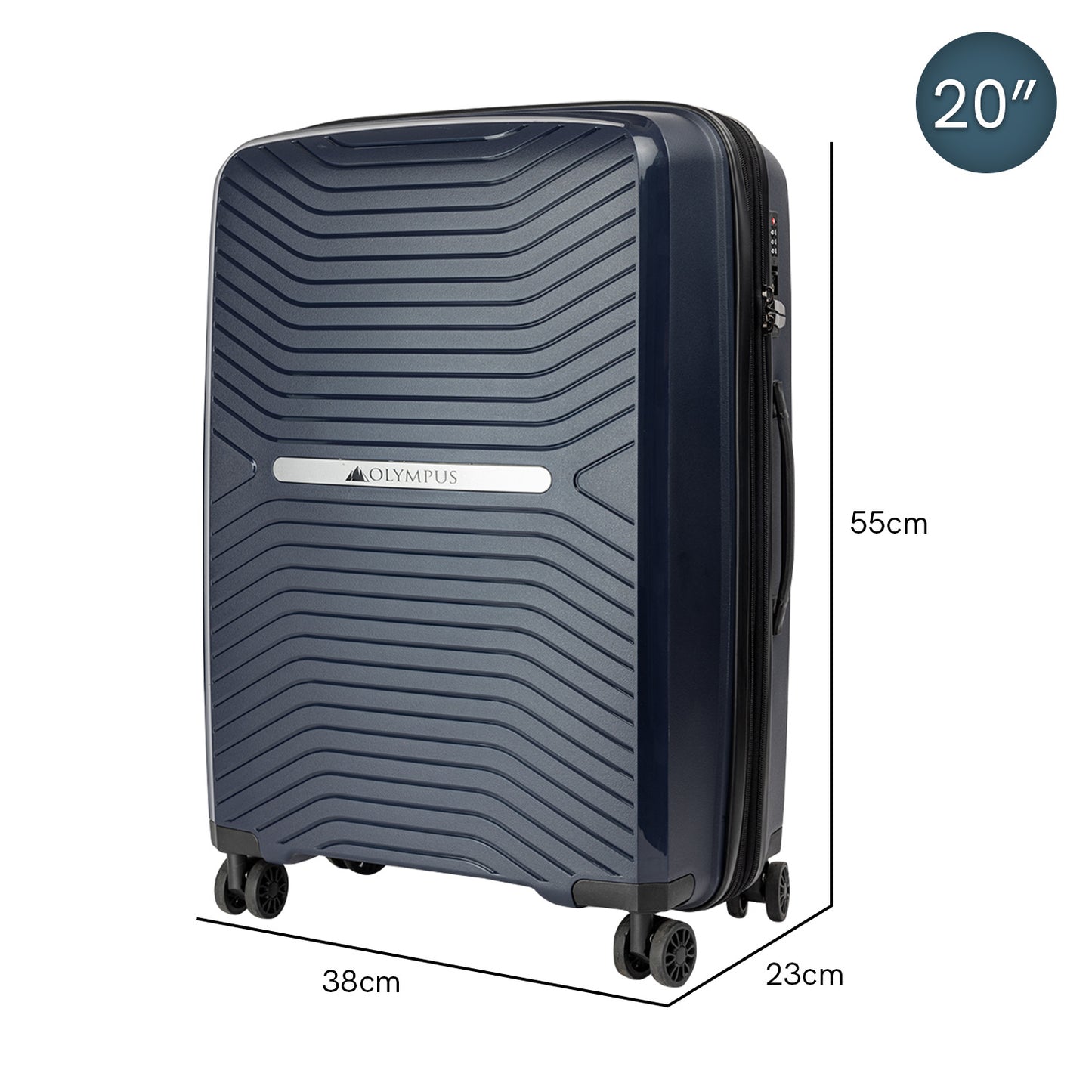 TravelElite Astra 20in Lightweight Hard Shell Suitcase - Aegean Blue