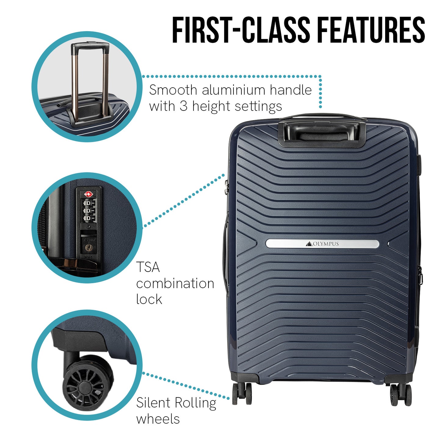 TravelElite Astra 20in Lightweight Hard Shell Suitcase - Aegean Blue