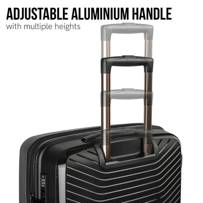 TravelElite Astra 24in Lightweight Hard Shell Suitcase - Obsidian Black