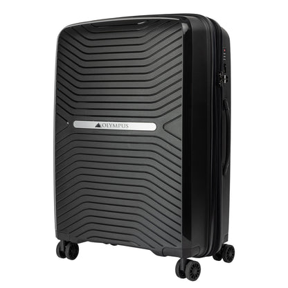 TravelElite 3PC Astra Luggage Set Hard Shell Suitcase - Obsidian Black