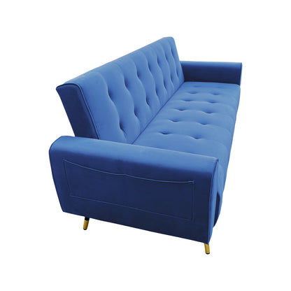 Sarantino Ava 3-seater Tufted Velvet Sofa Bed By Sarantino - Blue