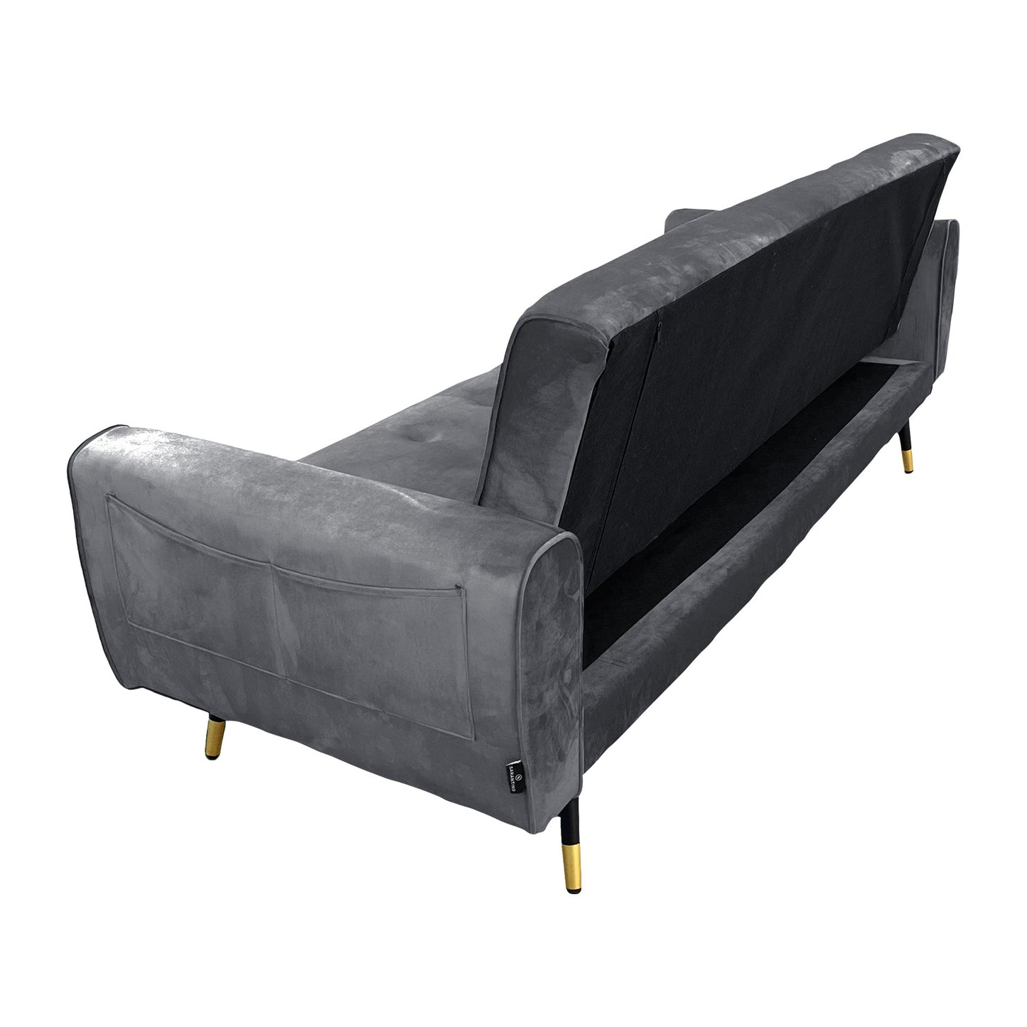 Sarantino Ava 3-seater Tufted Velvet Sofa Bed By Sarantino - Dark Grey