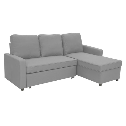 Swiss 3-seater Corner Sofa Bed With Storage Lounge Chaise Couch - Light Grey