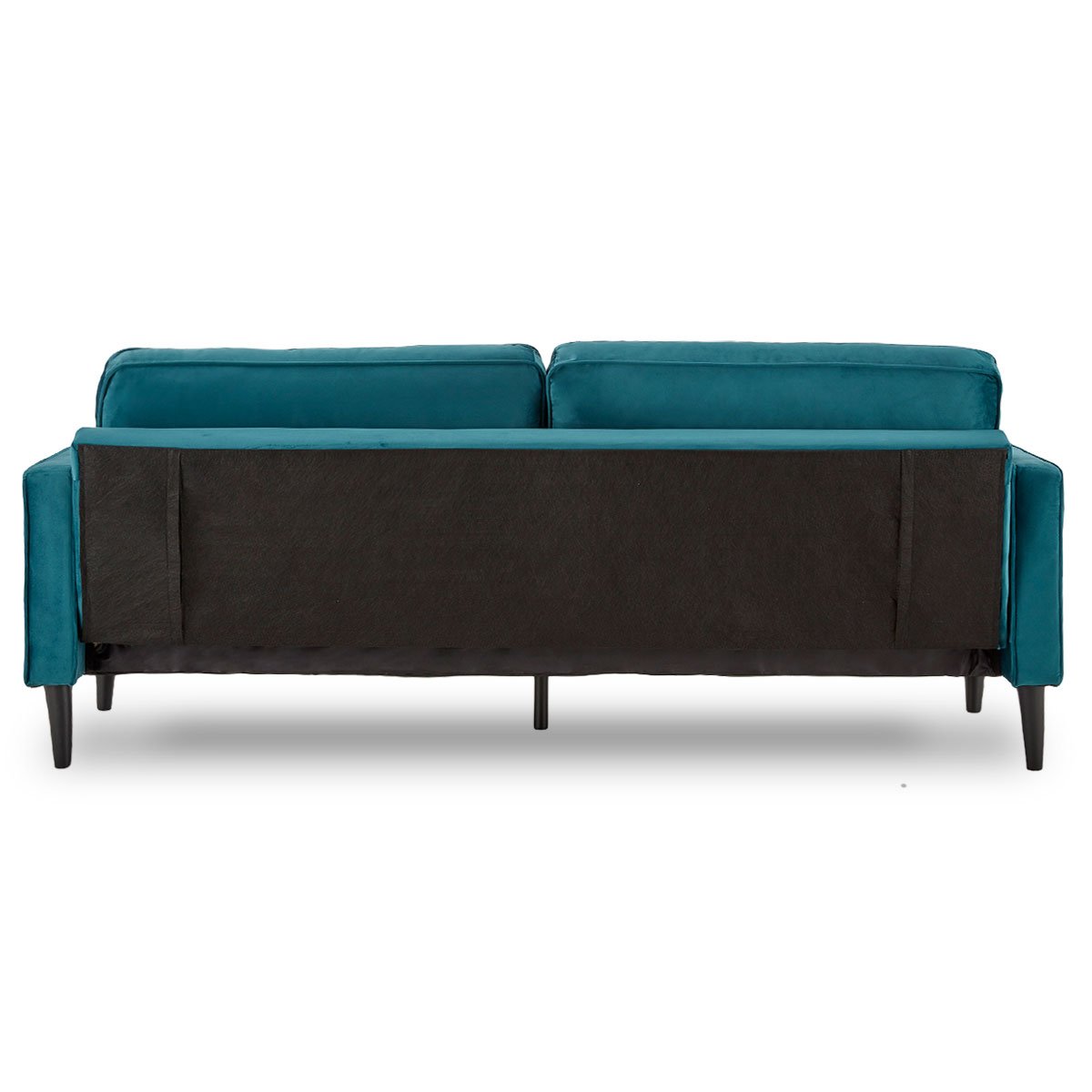 Sarantino Faux Velvet Sofa Bed Couch Furniture Lounge Suite Seat Blue