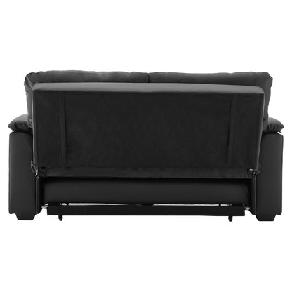 Sarantino Faux Leather Sofa Bed Couch Lounge - Black