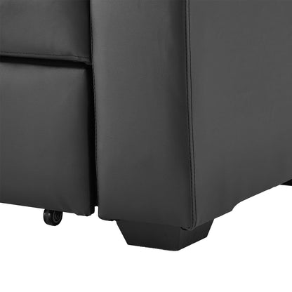 Sarantino Faux Leather Sofa Bed Couch Lounge - Black