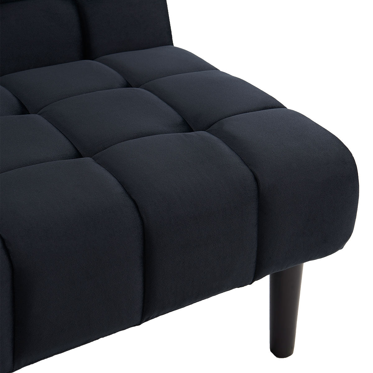 Sarantino Faux Suede Fabric Sofa Bed Furniture Lounge Seat Black